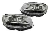 Headlights Tube Light Chrome Drl Seq Fits Vw T6 15-19 Headlights Tube Light Chrome Drl Seq Fits Vw T6 15-19
