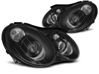 Headlights Black Fits Mercedes Clk W209 03-10  Headlights Black Fits Mercedes Clk W209 03-10