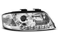 Headlights Daylight Chrome Fits Audi A6 06.01-05.04 Headlights Daylight Chrome Fits Audi A6 06.01-05.04