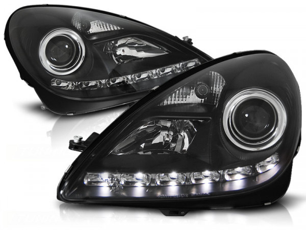 Xenon Headlights Daylight Black Fits Mercedes R171 Slk 04-11