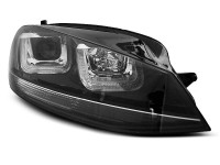 Headlights U-led Light Black With Black Line Fits Vw Golf 7 11.12-17  Headlights U-led Light Black With Black Line Fits Vw Golf 7 11.12-17
