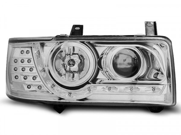 Headlights Daylight Chrome Fits Vw T4 90-03.03 Transporter