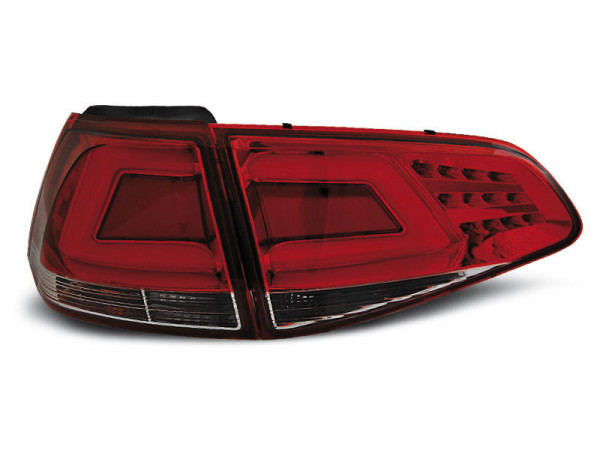 Led Bar Tail Lights Red Whie Fits Vw Golf 7 13-17