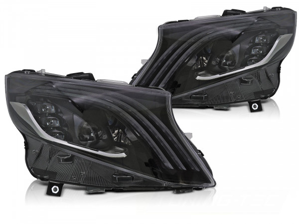 Headlights Led Black Fits Mercedes Vito W447 14-23