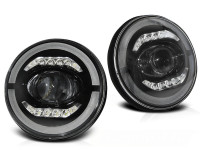 Chrysler Jeep Wrangler Tj/ Lj/ Jk 96-18 Angel Eye Led Black Chrysler Jeep Wrangler Tj/ Lj/ Jk 96-18 Angel Eye Led Black