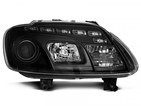Headlights Daylight Black Fits Vw Touran 02.03-10.06 / Caddy